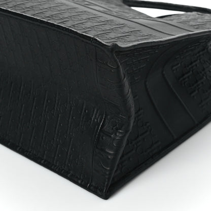 Christian Dior Oblique Calfskin Embossed Medium Book Tote Black 10 of 10