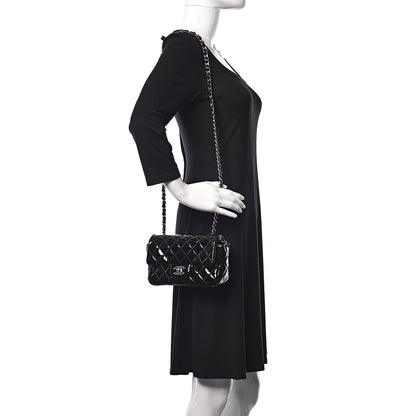Chanel Patent Calfskin Quilted Mini Rectangular Flap Black 2 of 11
