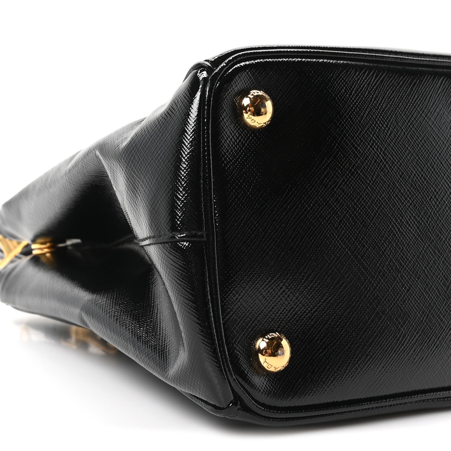 Prada Saffiano Vernice Small Galleria Double Zip Tote Black 9 of 10