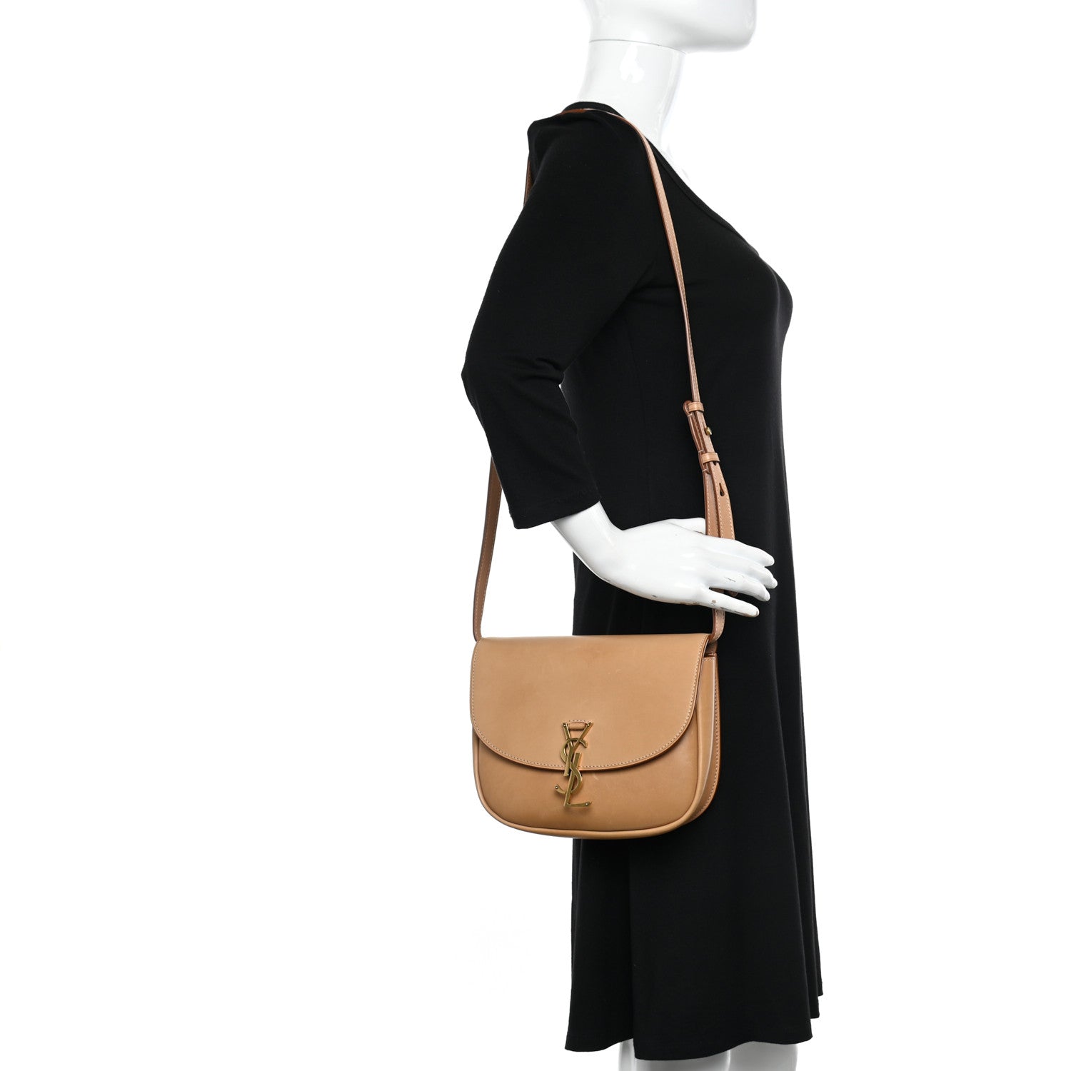 Saint Laurent Smooth Vintage Calfskin Monogram Medium Kaia Satchel Gold 2 of 10