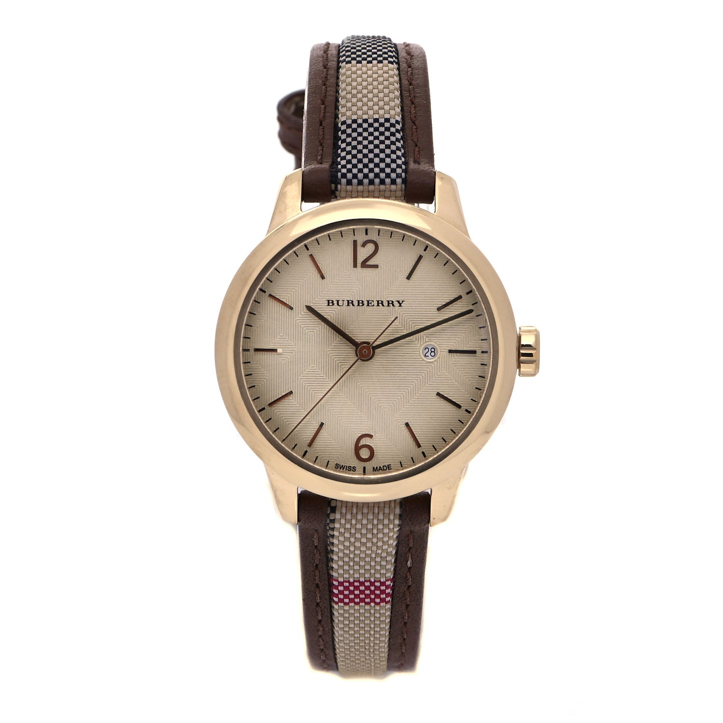 Stainless Steel Calfskin 32mm Classic Quartz Watch Beige BU10114