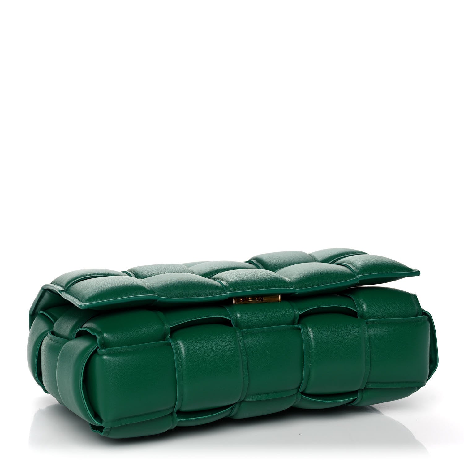 Bottega Veneta Lambskin Maxi Intreccio Padded Chain Cassette Crossbody Bag Racing Green 4 of 13