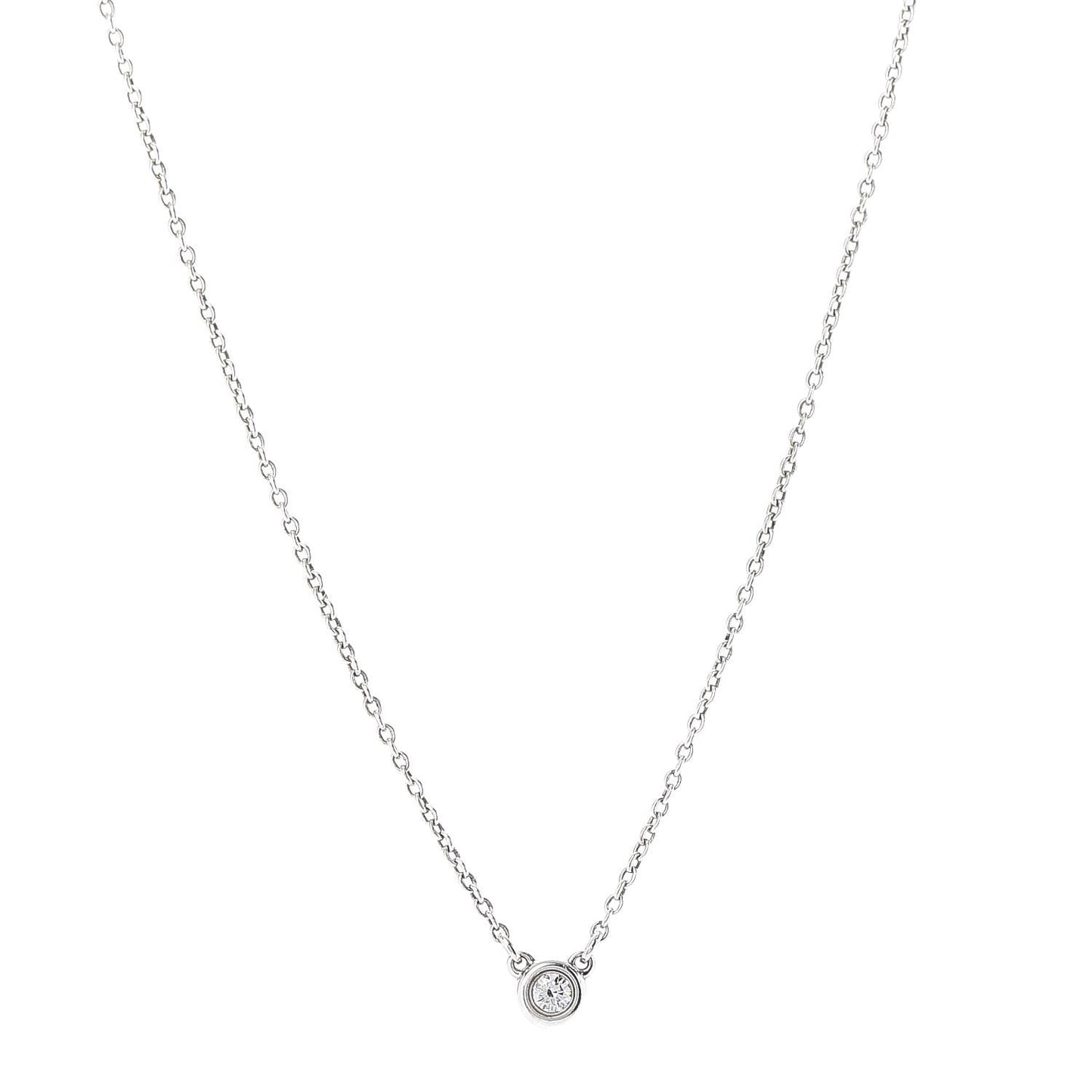 Sterling Silver Diamond .05ct Elsa Peretti Diamonds by the Yard Pendant Necklace