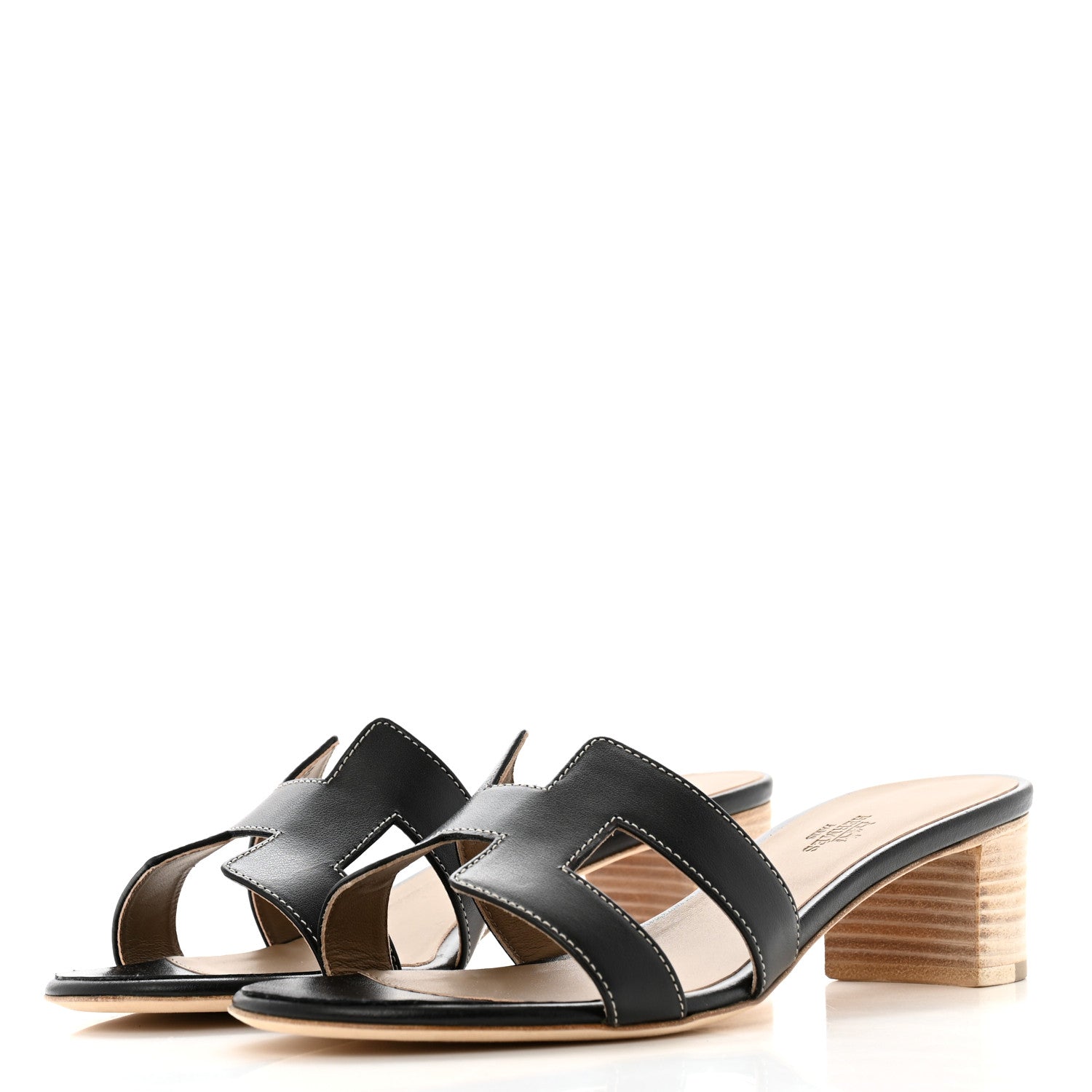 Hermes Calfskin Oasis Sandals 41 Black 4 of 10