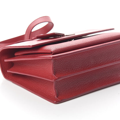 Saint Laurent Grained Calfskin Medium Monogram Sunset Satchel Red 7 of 8