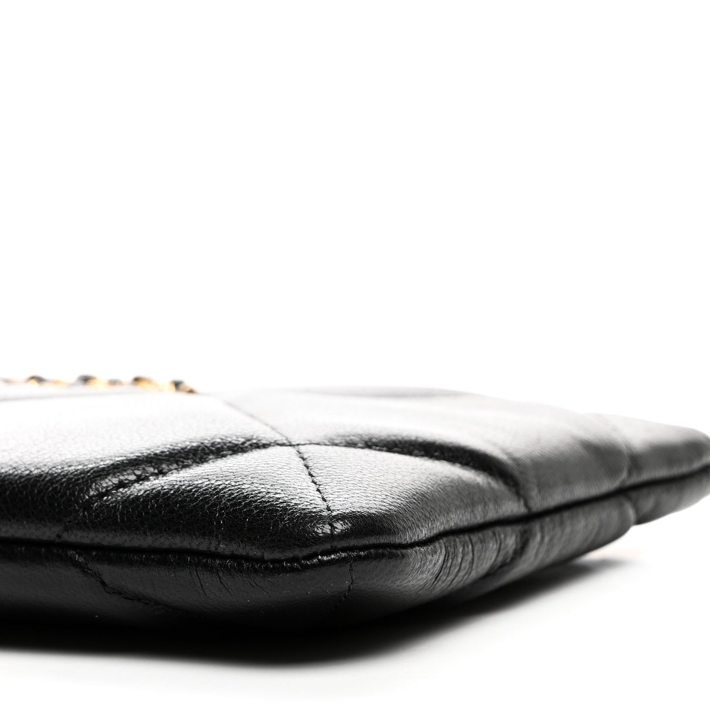 Goatskin Quilted Chanel 19 Cosmetic Case Black