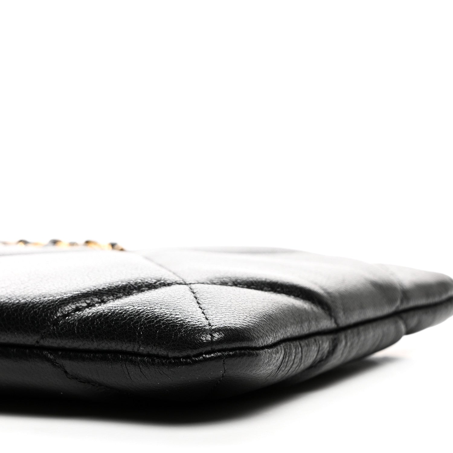 Chanel Goatskin Quilted Chanel 19 Cosmetic Case Black 10 of 11