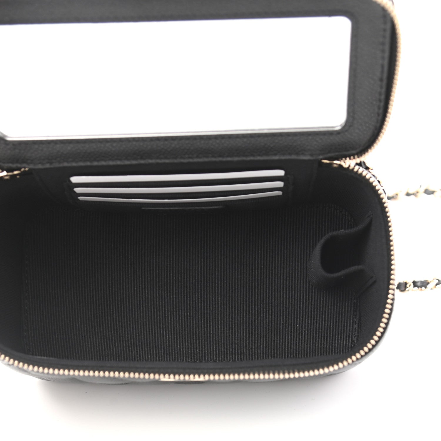 Chanel Caviar Quilted Small Tiny CC Vanity Case With Chain Black 5 of 9