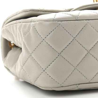 Chanel Lambskin Quilted Mini Pearl Crush Flap Light Grey 5 of 11