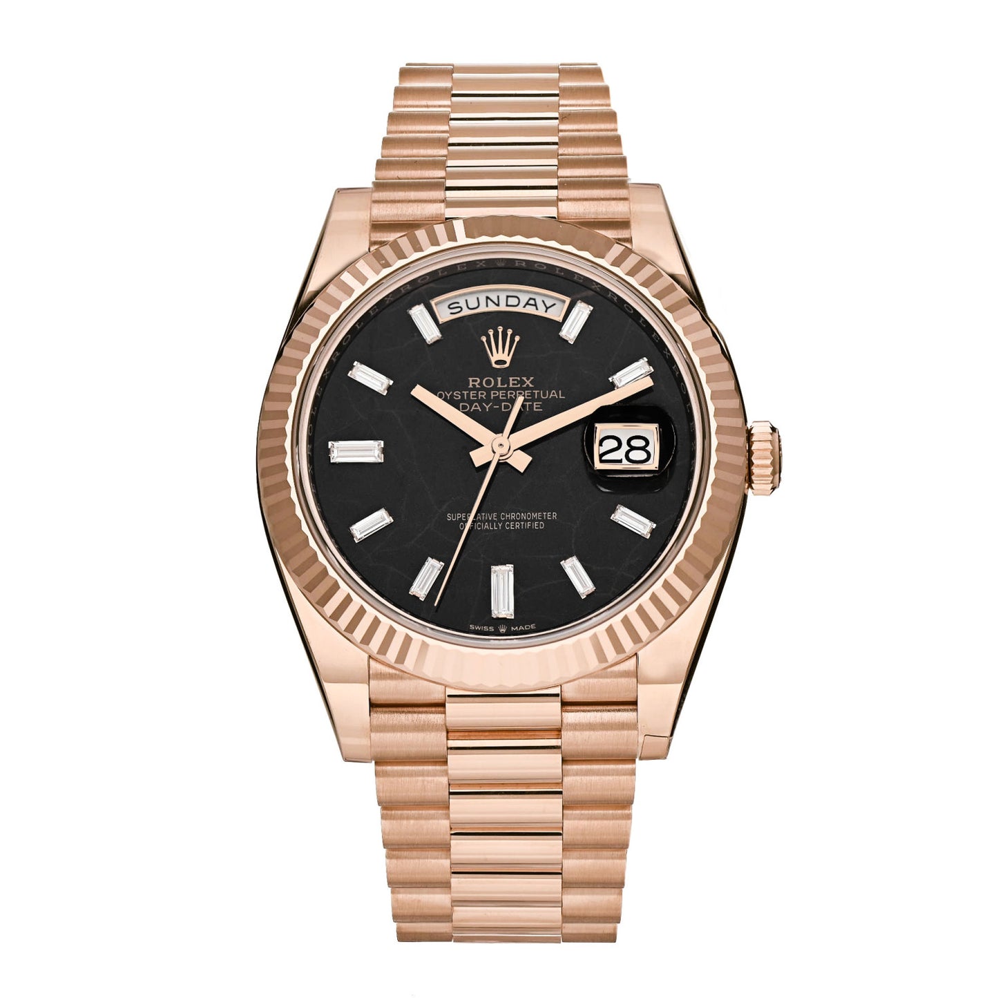 18K Everose Gold Diamond Eisenkiesel 40mm Oyster Perpetual Day-Date President Watch 228235