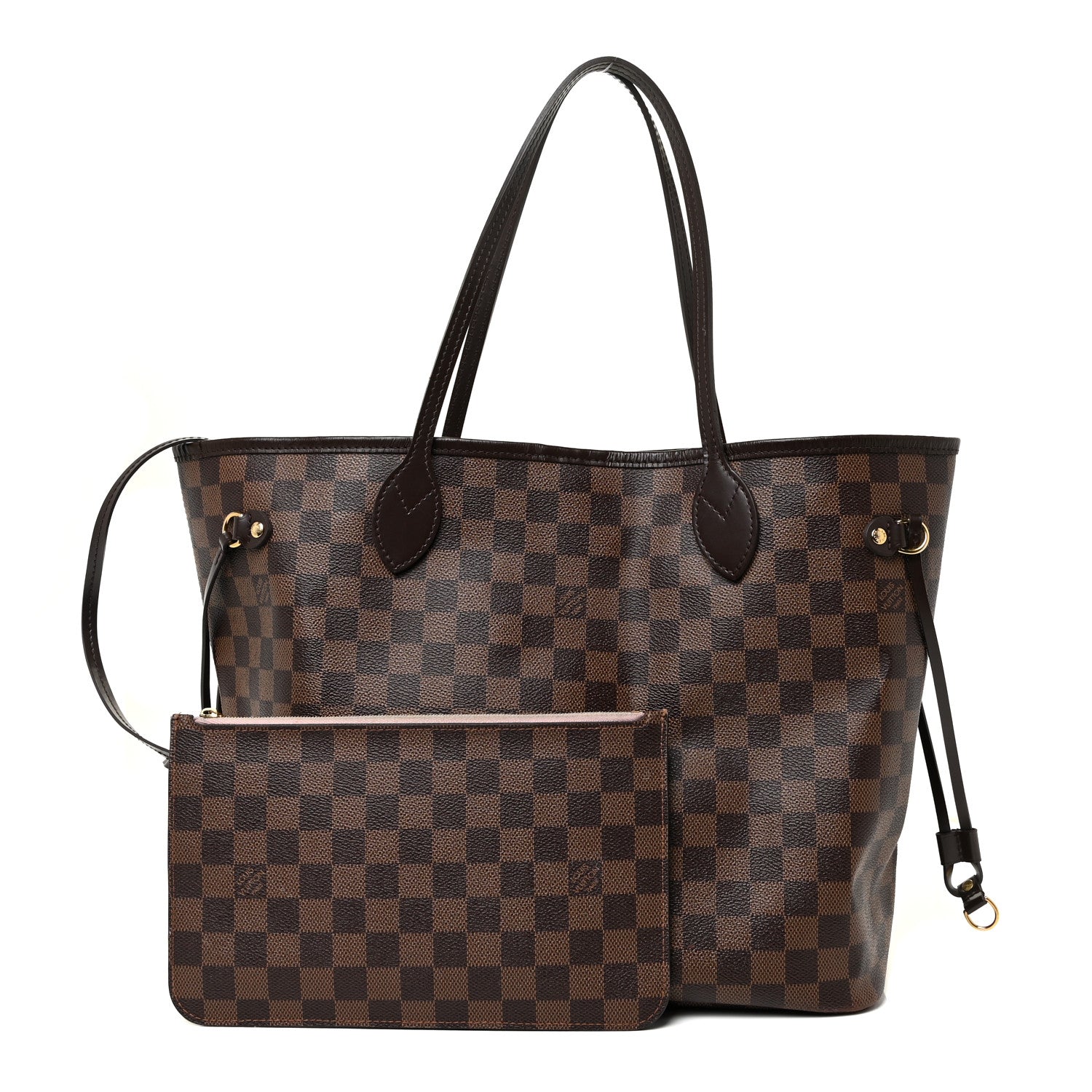 Louis Vuitton Damier Ebene Neo Neverfull MM Rose Ballerine 1 of 31