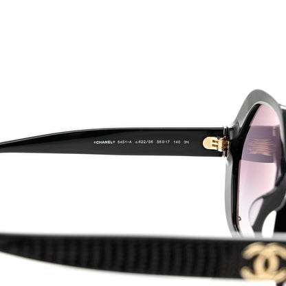 Chanel Acetate Sequin Round Sunglasses 5451-A Black 5 of 9
