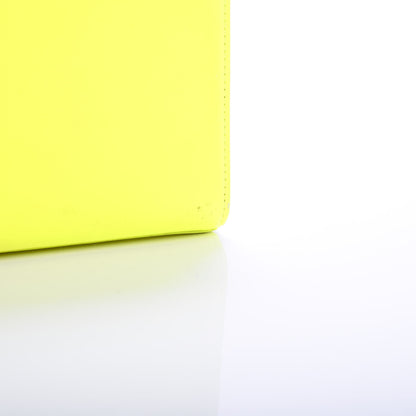 Saint Laurent Calfskin Classic Monogram Clutch Neon Yellow 8 of 11
