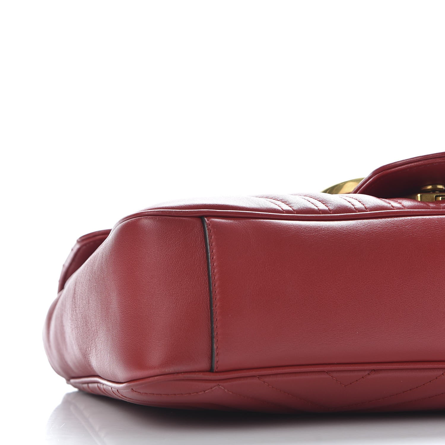 Gucci Calfskin Matelasse Medium GG Marmont Shoulder Bag Hibiscus Red 5 of 9