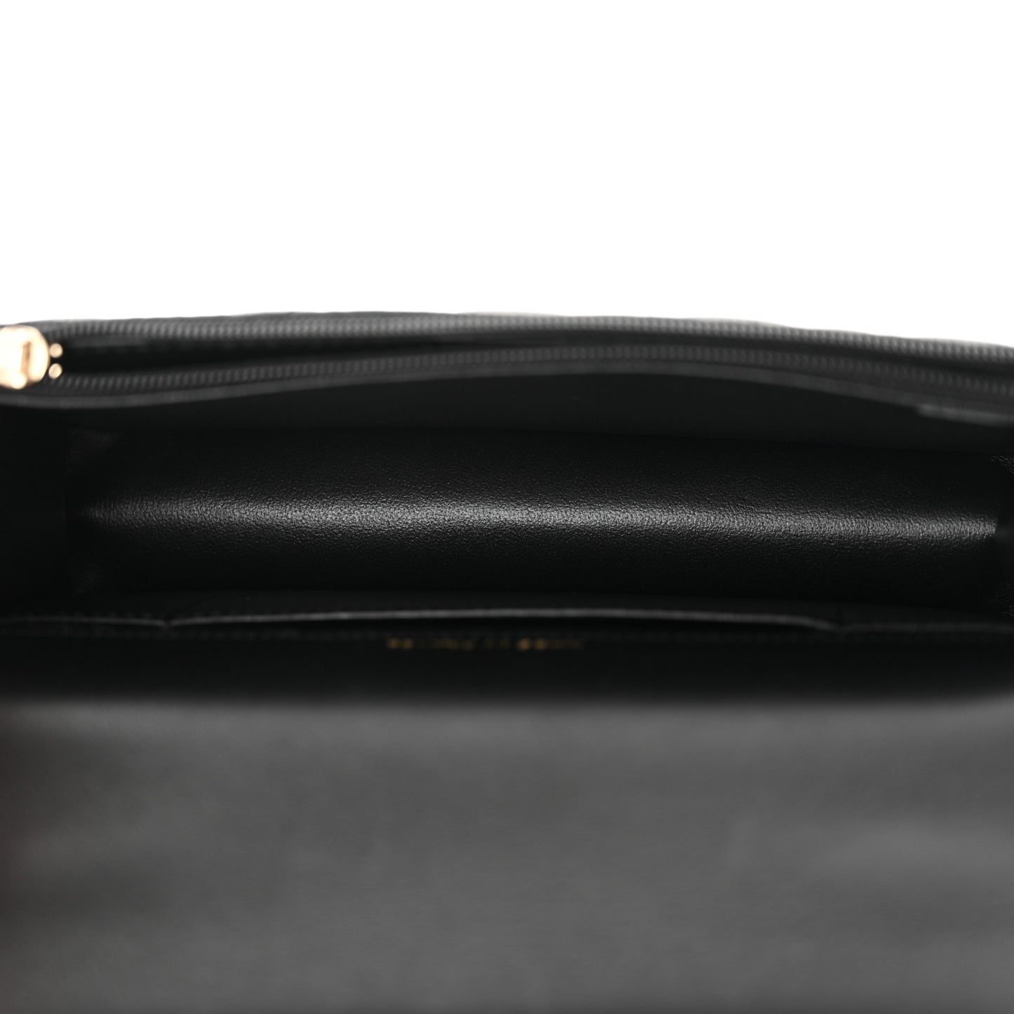 Lambskin Quilted Flap Phone Holder With Chain Black