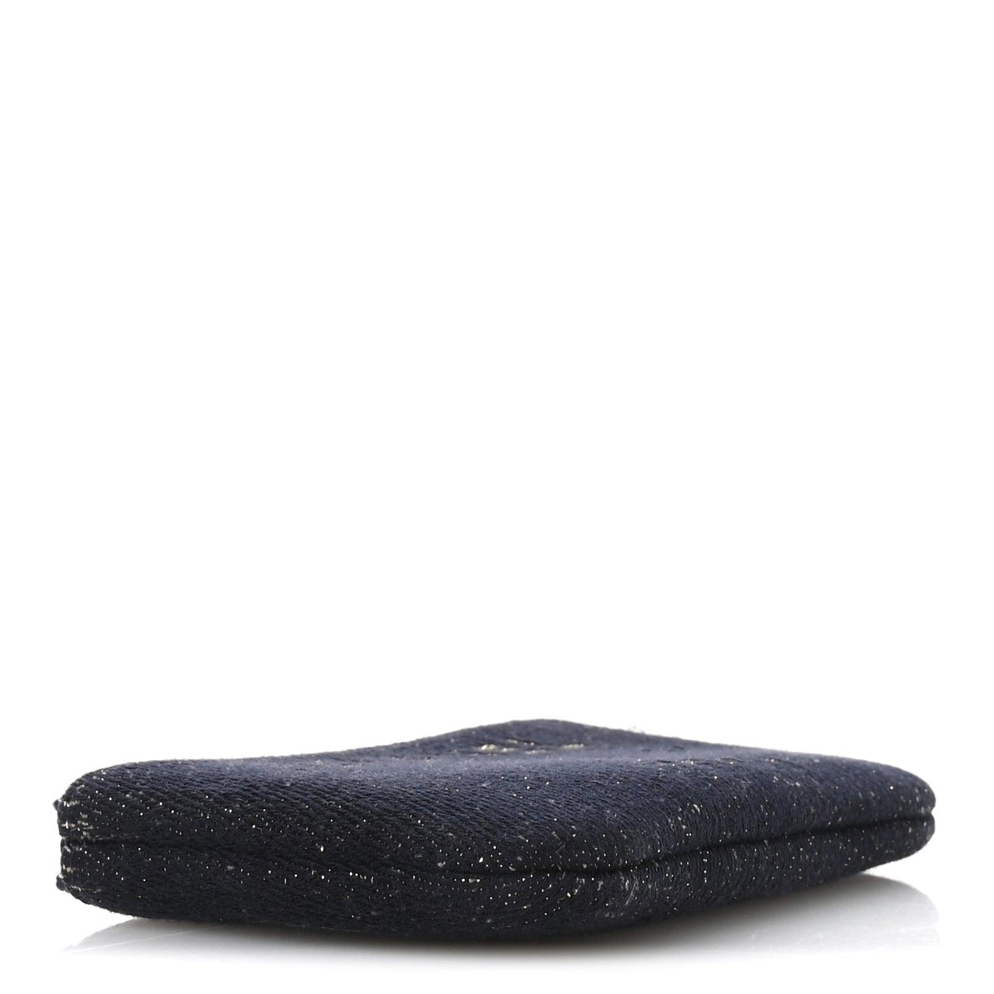 Lurex Canvas Deauville Cosmetic Pouch Navy Blue Gold