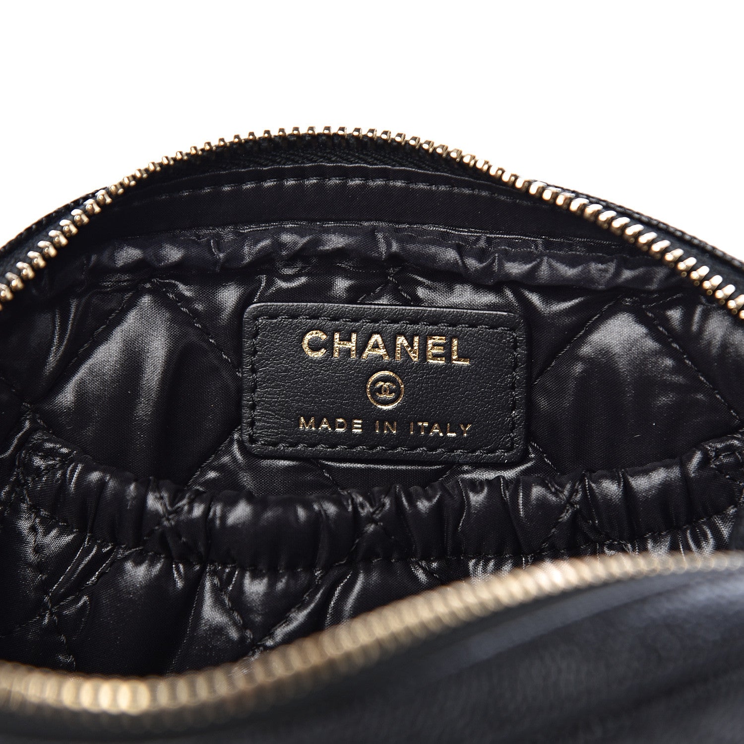Chanel Caviar Quilted Small Curvy Pouch Cosmetic Case Black 6 of 7