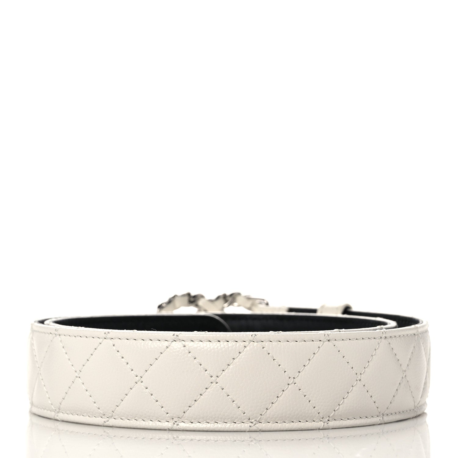 Chanel Caviar Quilted CC Chain Belt 75 30 White 2 of 6