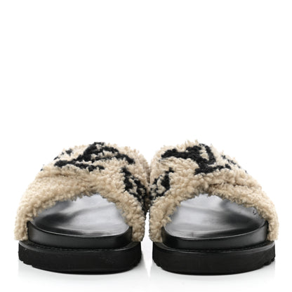 Louis Vuitton Shearling Paseo Sandals 40 Black 2 of 10