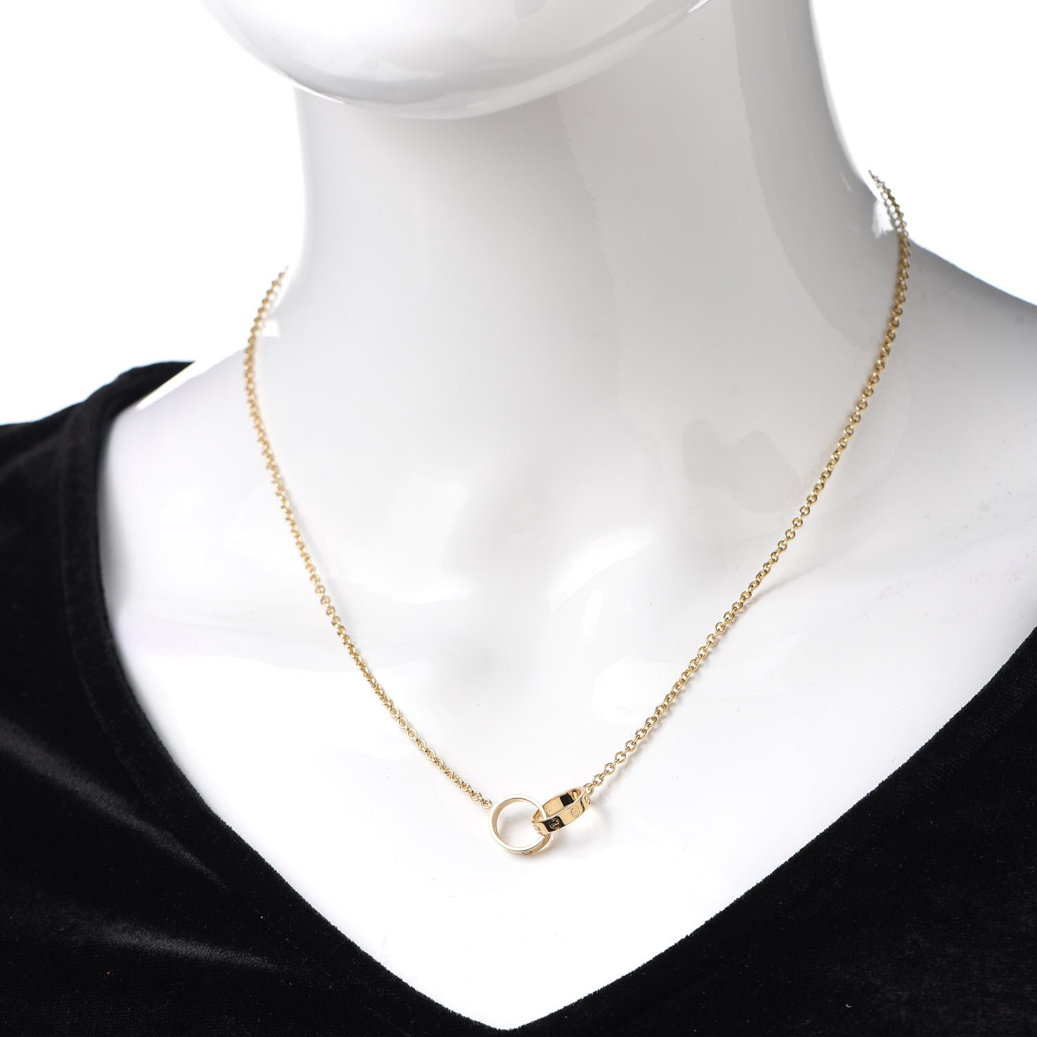Cartier 18K Yellow Gold Interlocking LOVE Necklace 2 of 6