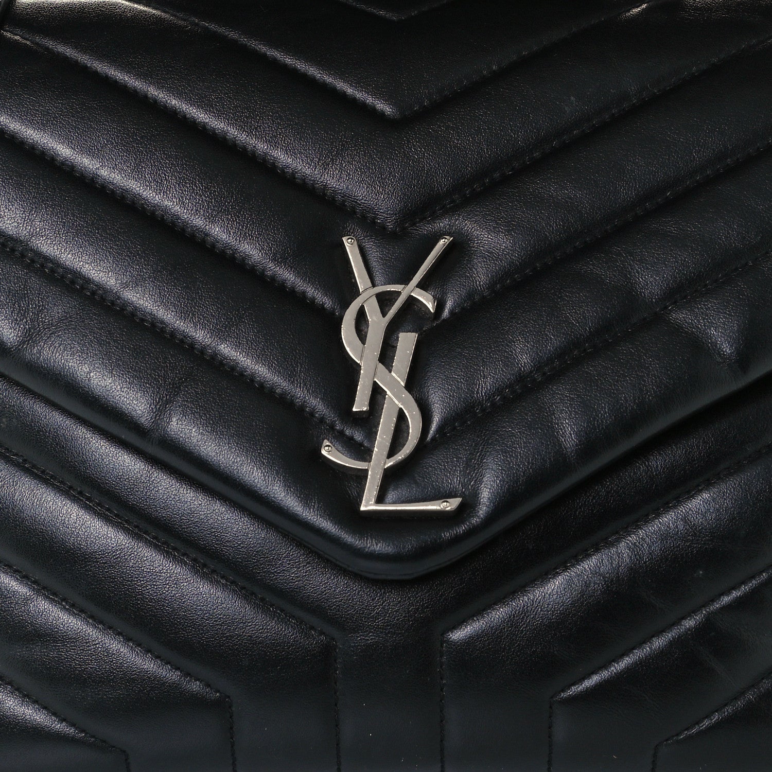 Saint Laurent Calfskin Y Quilted Monogram Medium Loulou Chain Satchel Black 8 of 10