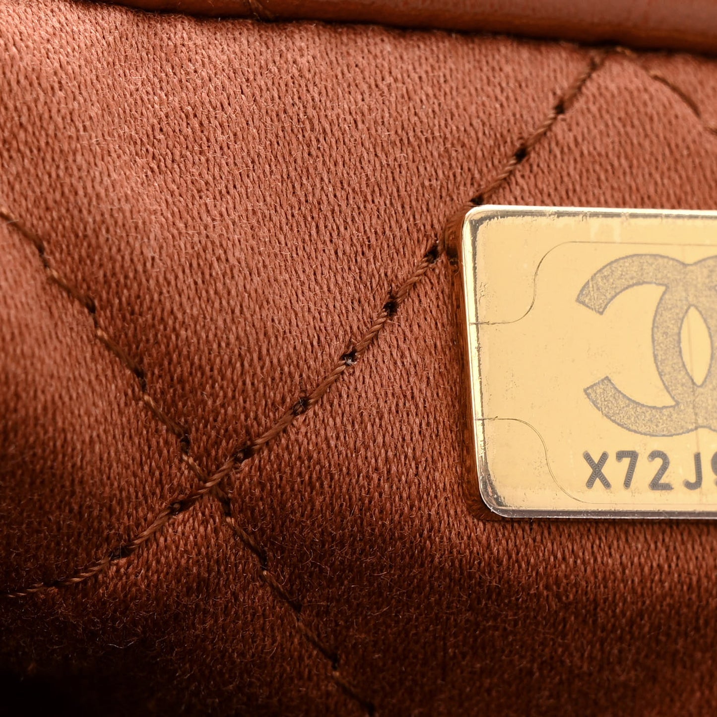 Shiny Calfskin Quilted Mini Chanel 22 Light Brown