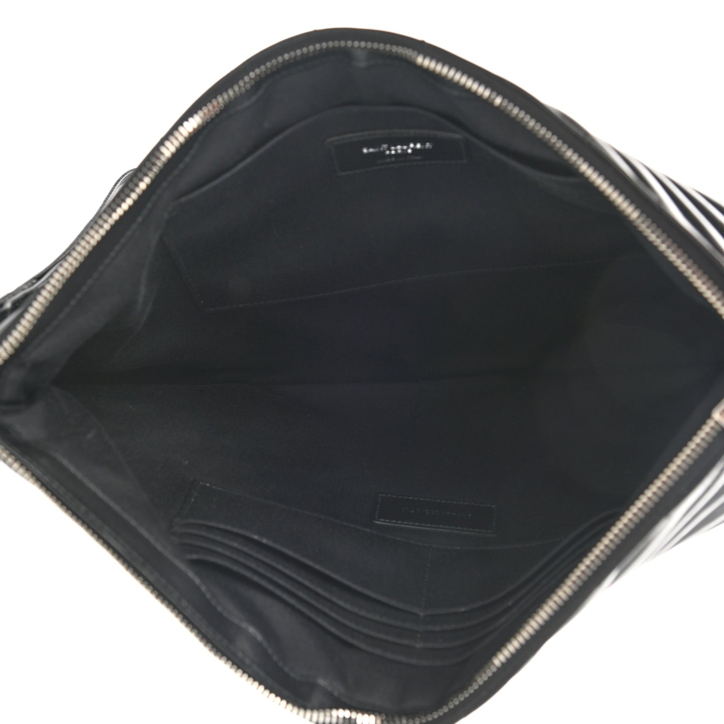 Calfskin Matelasse Chevron Monogram Document Holder Black