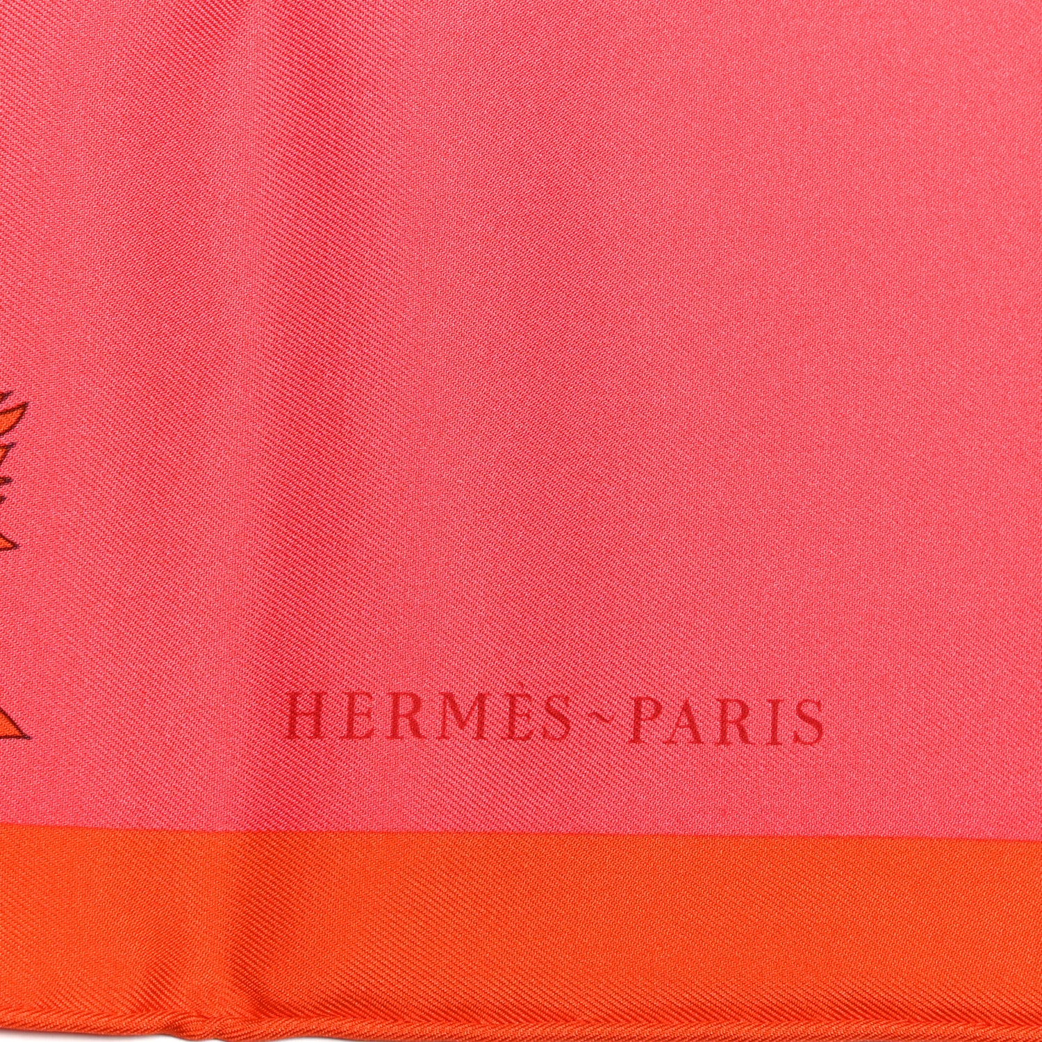 Hermes Silk Robe Legere Scarf 45 Vermillion Rose Gris 3 of 5
