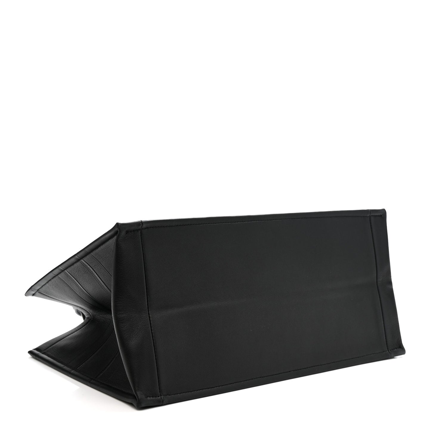 Calfskin Embossed Medium Book Tote Black