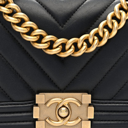 Chanel Lambskin Chevron Quilted Small Boy Flap Black 8 of 10
