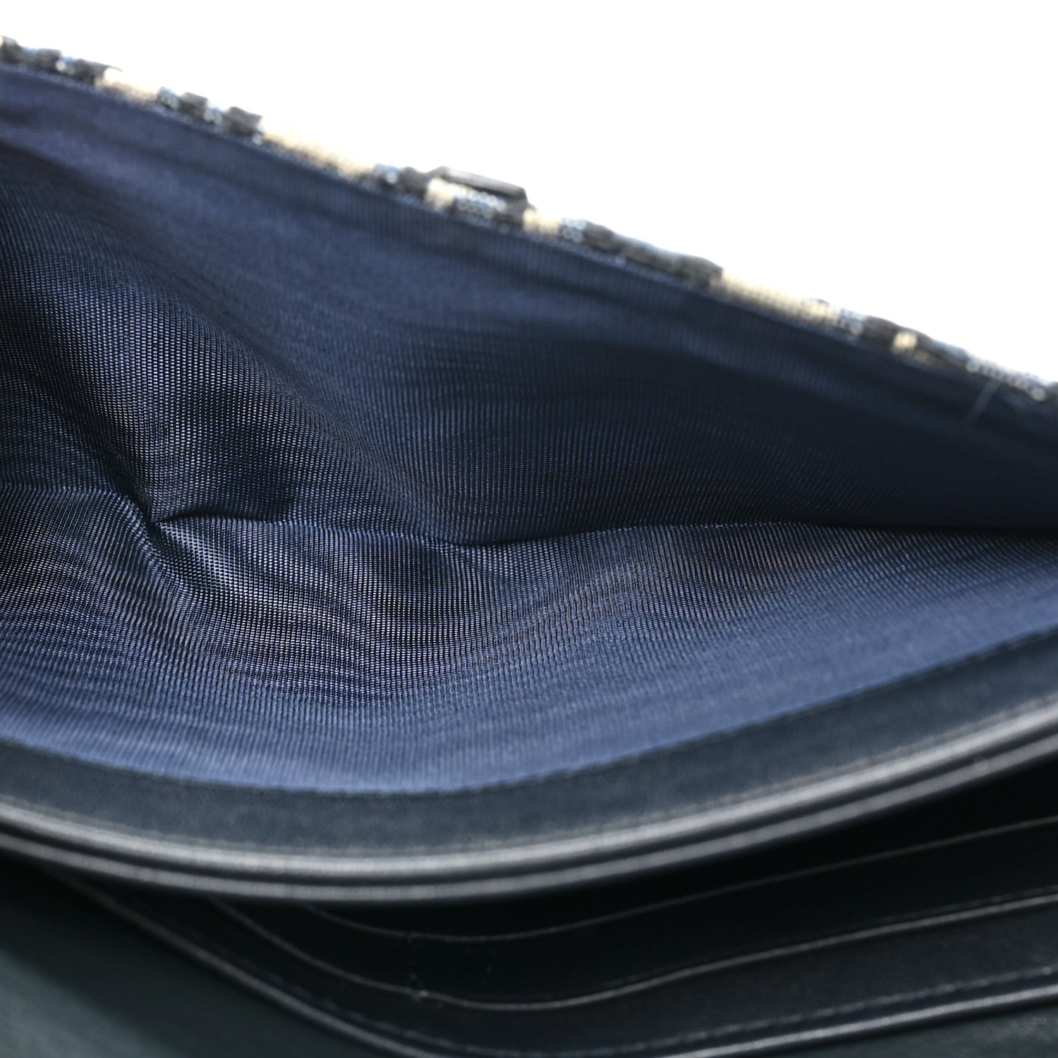 Christian Dior Oblique Saddle Chain Long Wallet Blue 5 of 10
