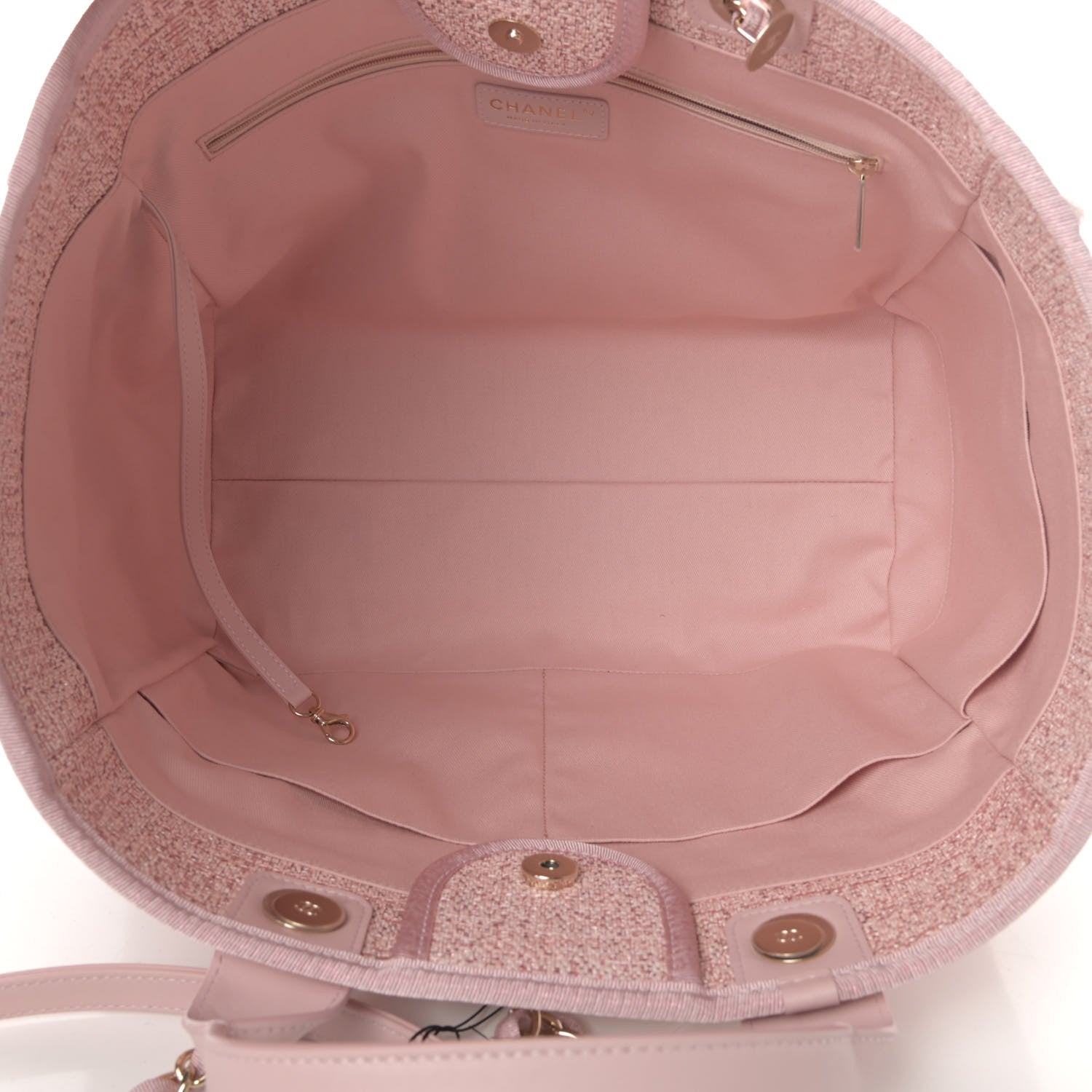 Chanel Lurex Boucle Deauville Medium Tote Pink 4 of 8
