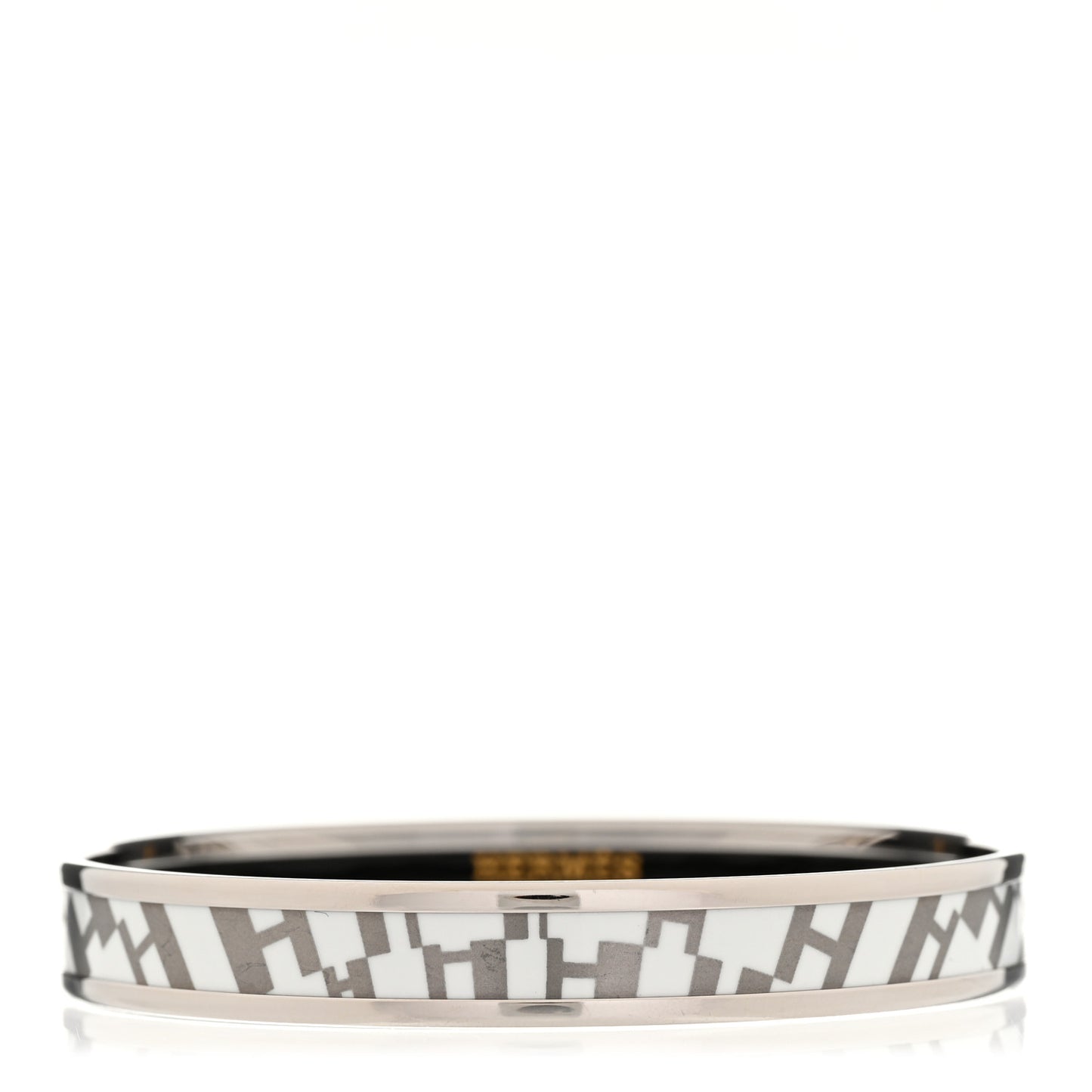 Printed Enamel Narrow lOP'H Bracelet 65 White