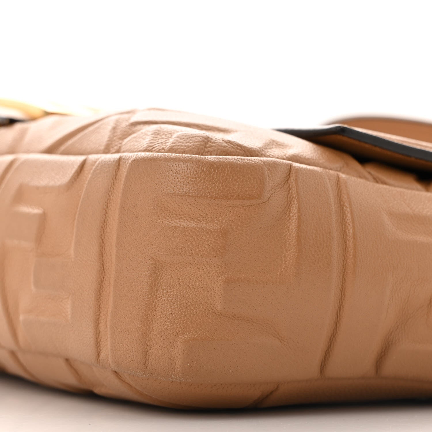 Fendi Nappa FF 1974 Embossed Baguette Miele Scuro 10 of 15