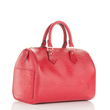 Louis Vuitton Epi Speedy 25 Castillan Red 3 of 7
