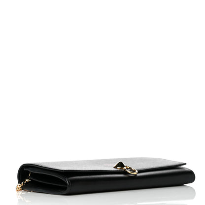 Fendi Vitello Liberty Century Lucido By The Way Continental Wallet On Chain Black 3 of 9