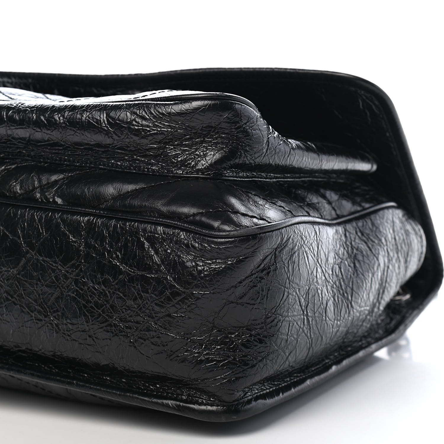 Saint Laurent Crinkled Calfskin Matelasse Monogram Large Niki Chain Satchel Black 24 of 24