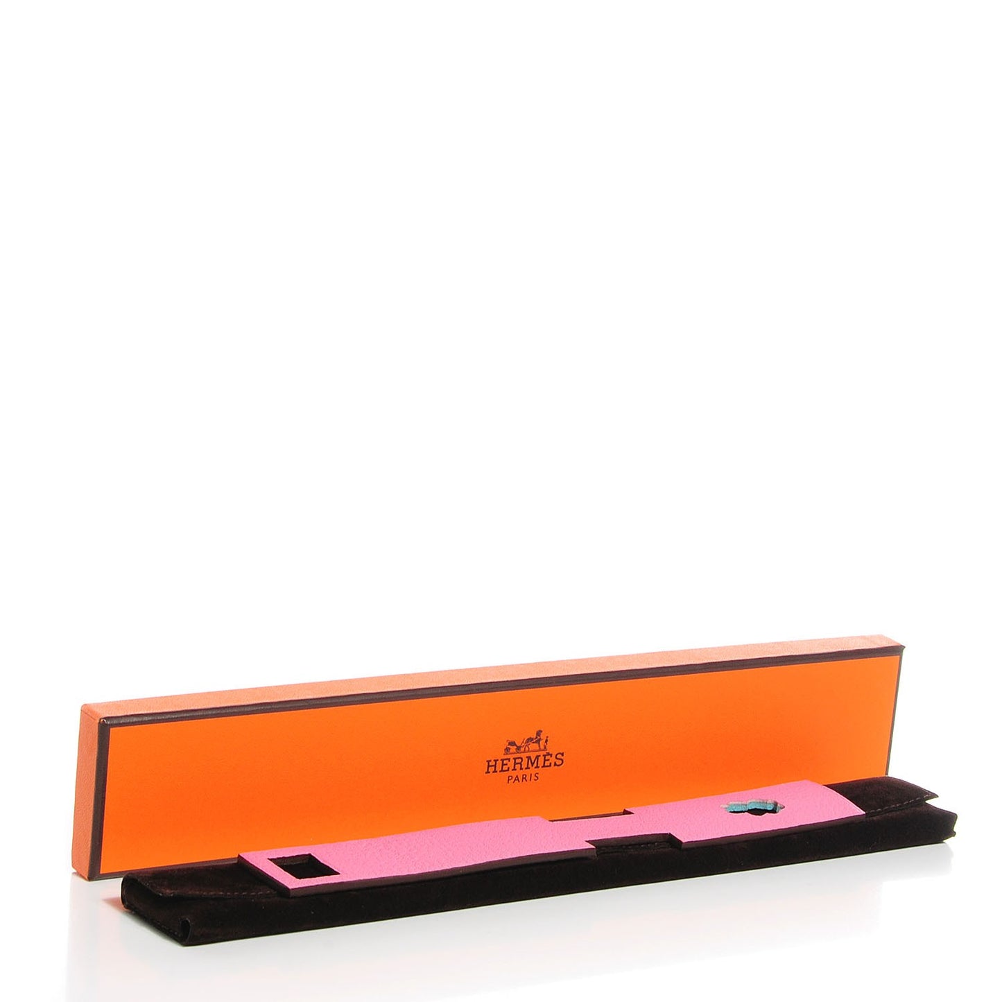Togo Chevre Mysore Petit H Luggage Tag Rose Confetti Lagon