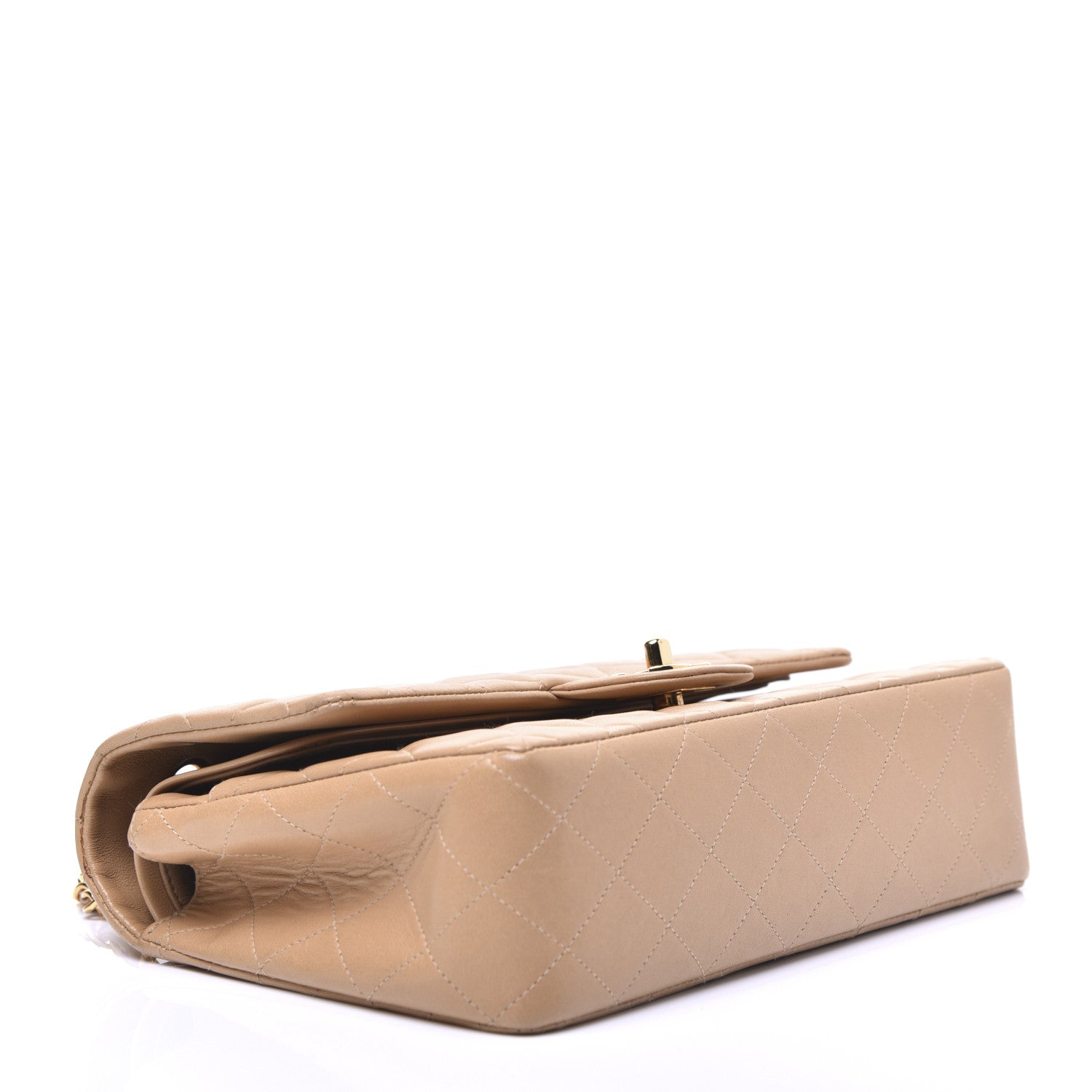 Chanel Lambskin Quilted Medium Double Flap Beige 4 of 18