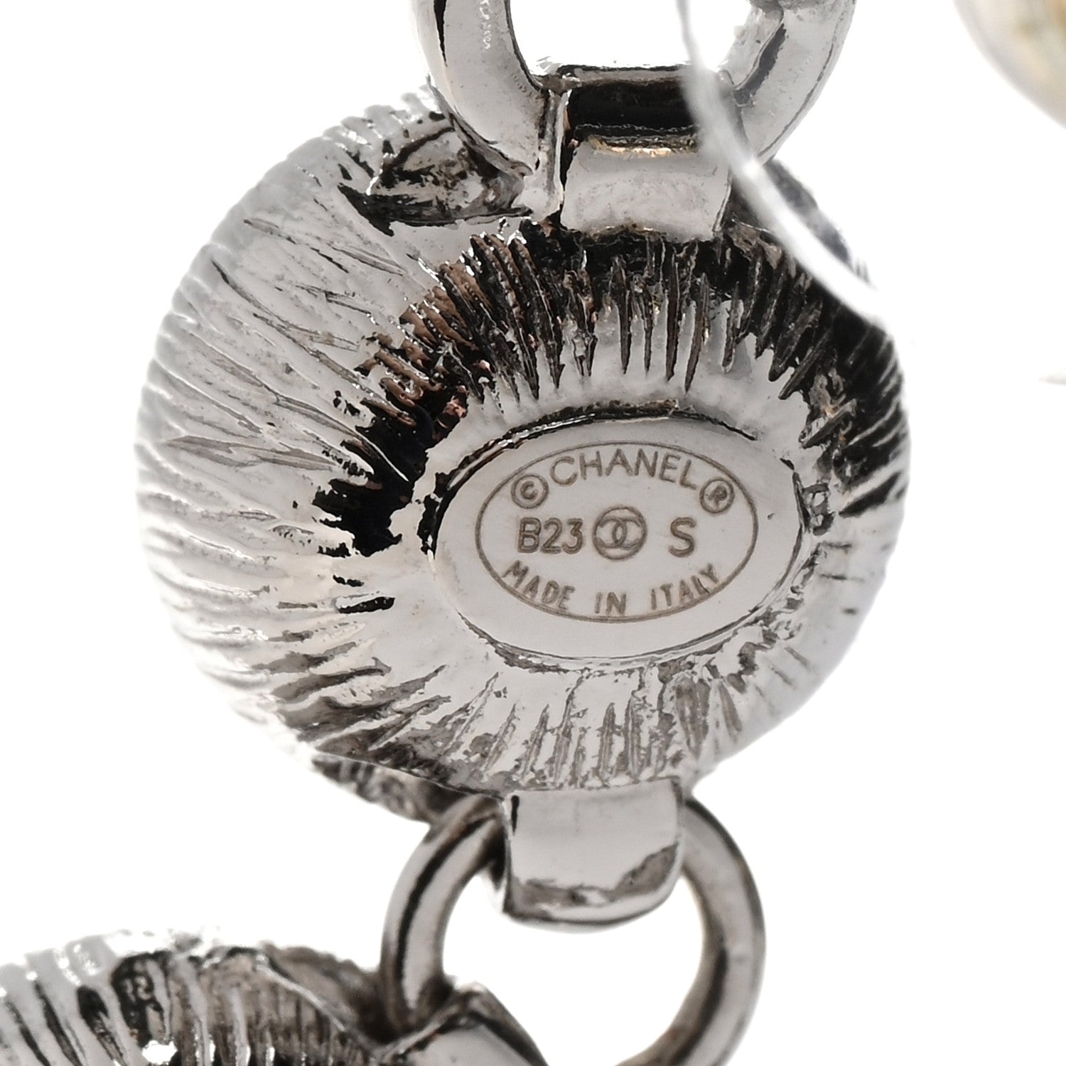 Chanel Crystal CC Long Drop Earrings Silver 4 of 5