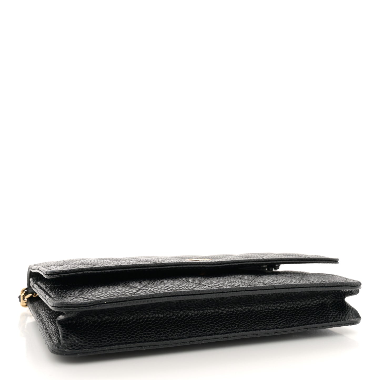 Caviar Quilted Wallet on Chain WOC Black