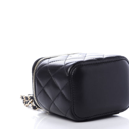 Chanel Lambskin Quilted Mini Vanity Case With Chain Black 6 of 11