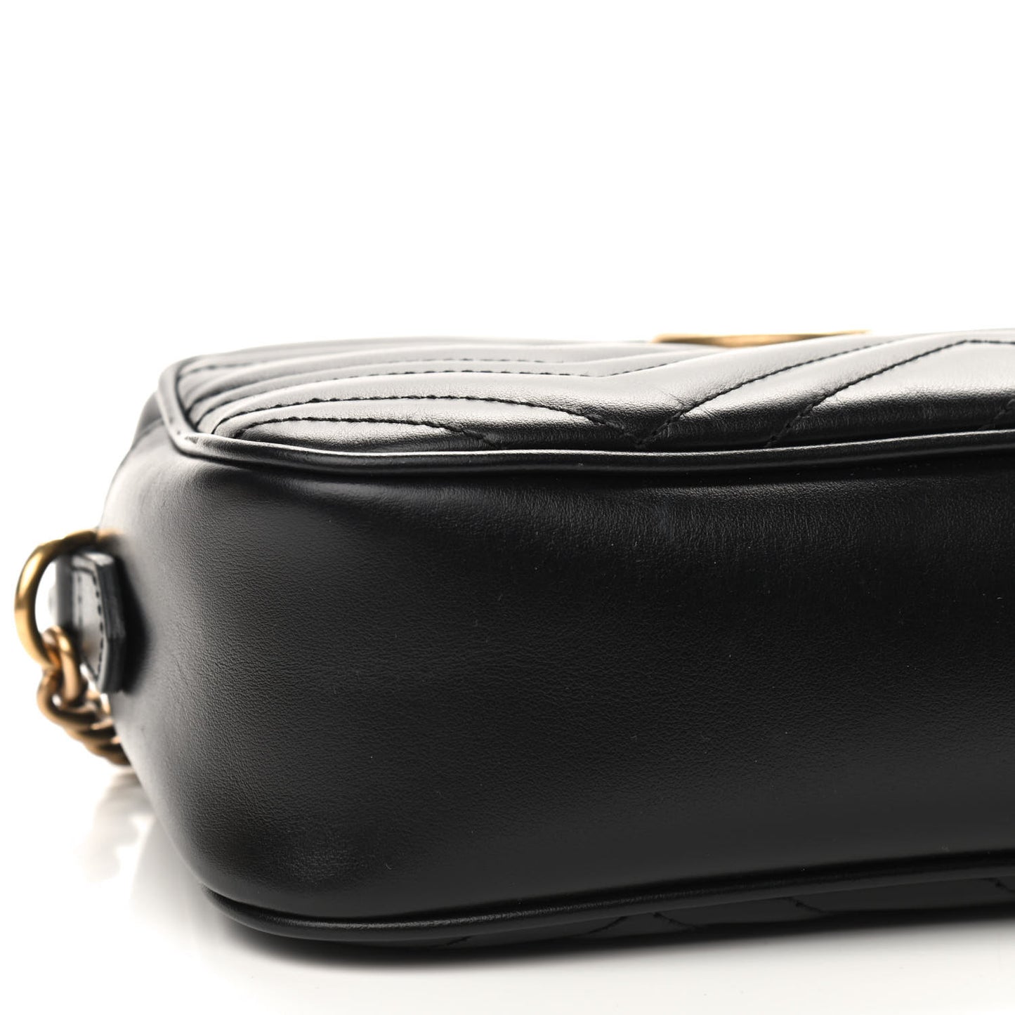 Calfskin Matelasse Small GG Marmont Chain Shoulder Bag Black