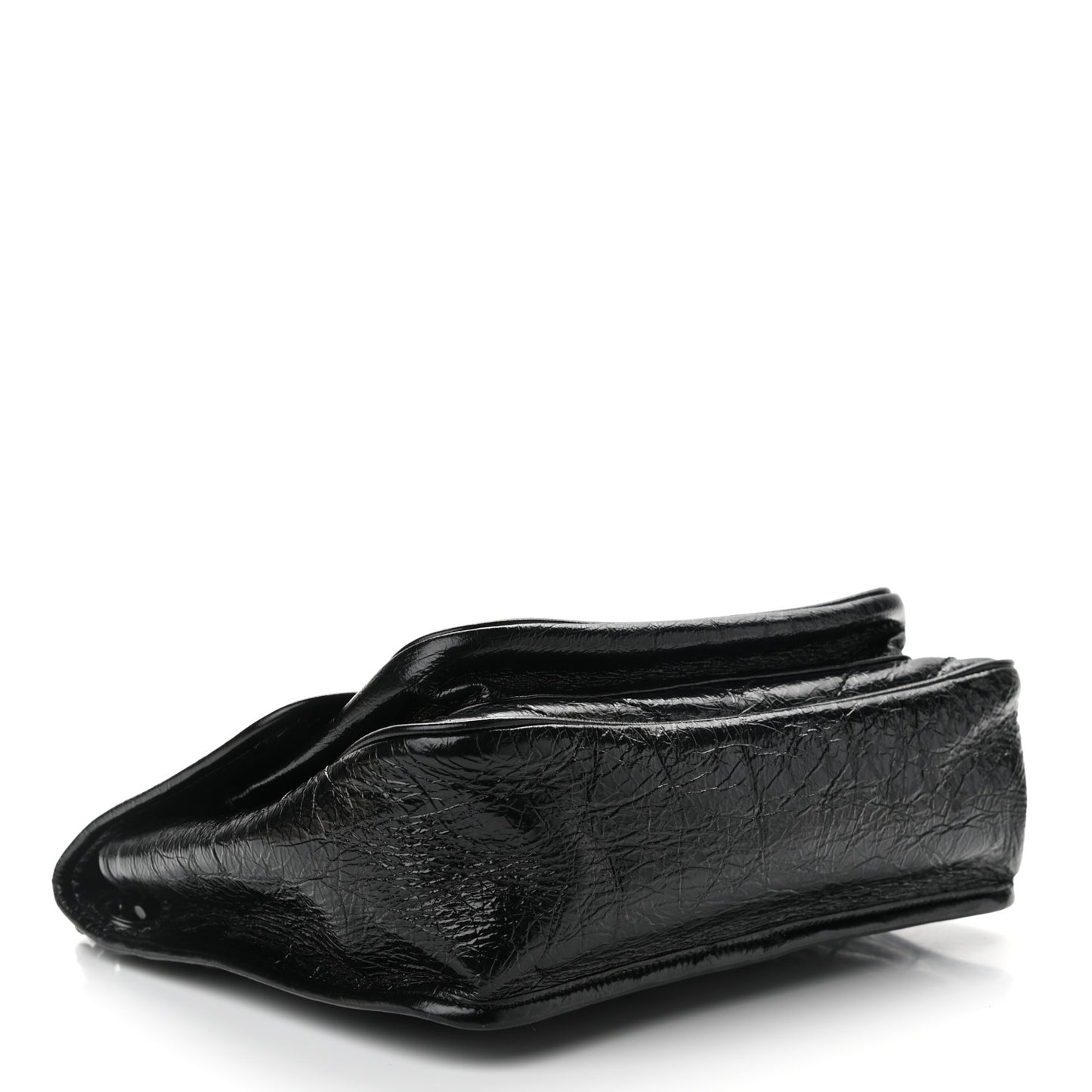 Crinkled Calfskin Matelasse Monogram Medium Niki Chain Satchel Black
