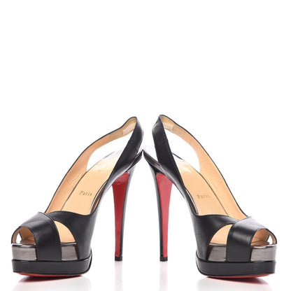 Christian Louboutin Nappa Patent Very Croise 140 Sandals 39.5 Black Pewter 5 of 10