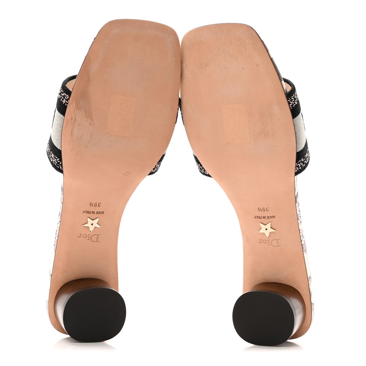 Christian Dior Canvas Embroidered D-Floral Dway 35mm Slide Sandals 39.5 White Multicolor 6 of 10