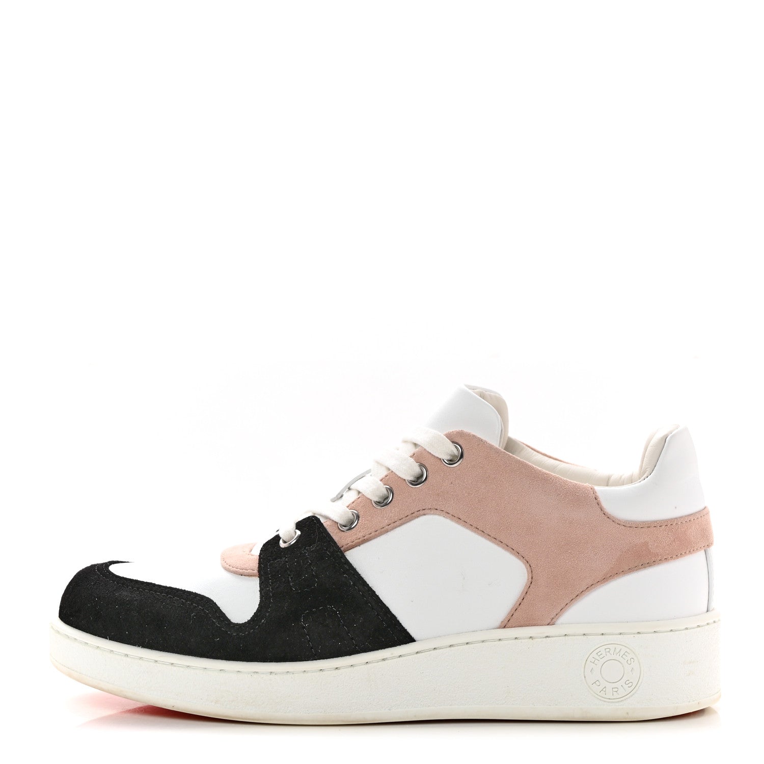 Hermes Suede Goatskin Calfskin Free Sneakers 37 Multicolor Rose Opaline 1 of 12