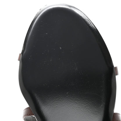 Saint Laurent Calfskin Cassandra Monogram Sandals 38 Moro 9 of 13