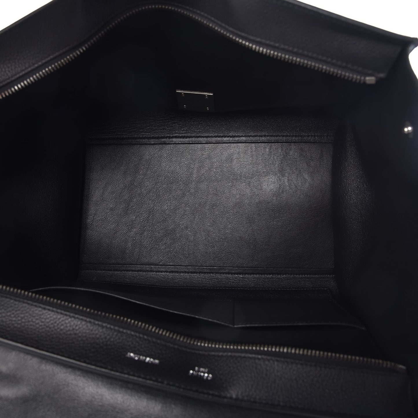 Drummed Calfskin Suede Medium Trapeze Black