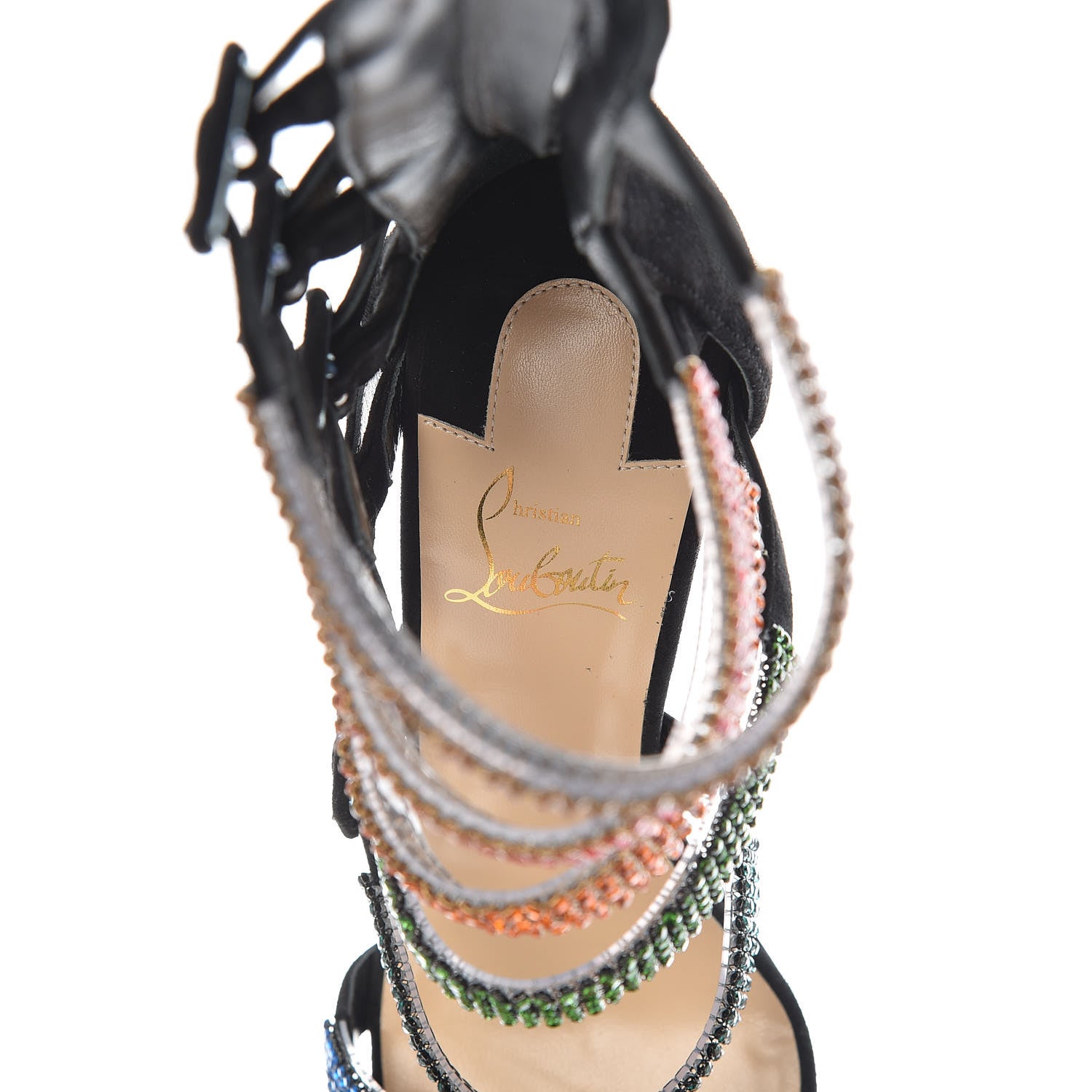 Christian Louboutin Veau Velours Raynibo Cage 110 Strappy Sandals 39 Black 6 of 7